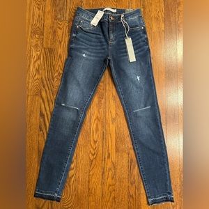 Tractr Mid Rise Distressed Jeans Color Blue Size 14